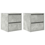 Wall-mounted Bedside Cabinets 2 pcs Concrete Grey 38x34x40 cm