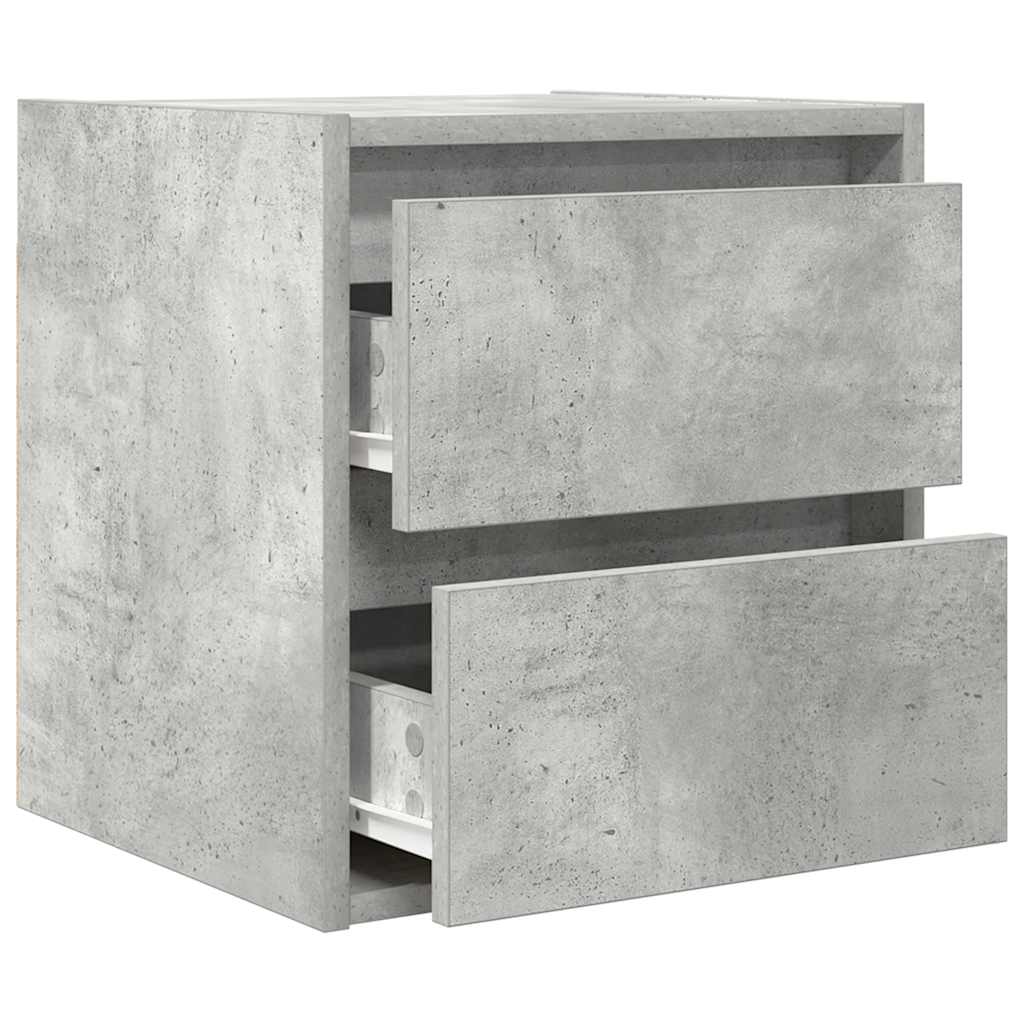 Wall-mounted Bedside Cabinets 2 pcs Concrete Grey 38x34x40 cm