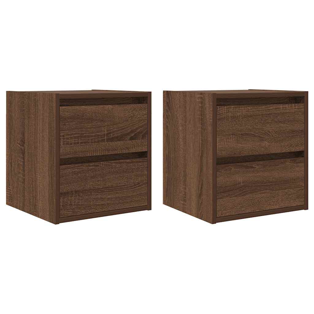 Wall-mounted Bedside Cabinets 2 pcs Brown Oak 38x34x40 cm