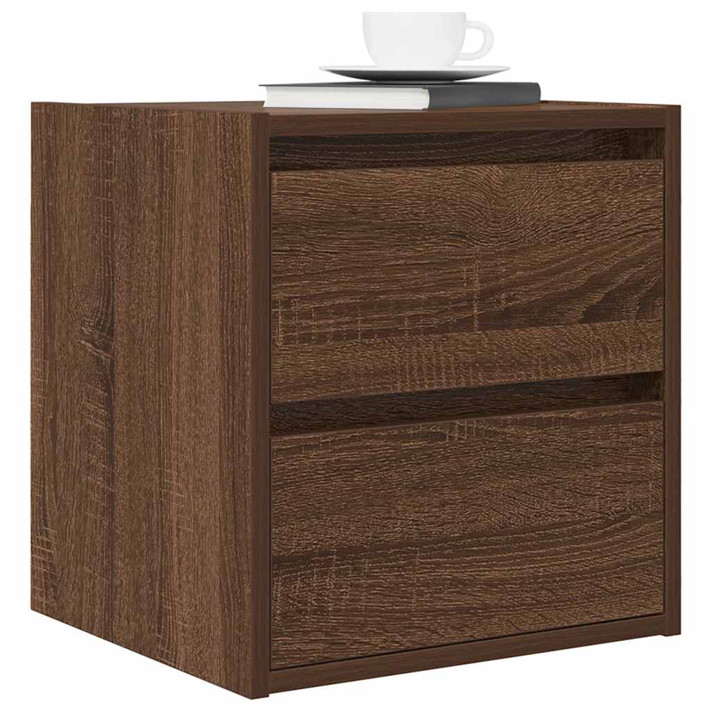 Wall-mounted Bedside Cabinets 2 pcs Brown Oak 38x34x40 cm