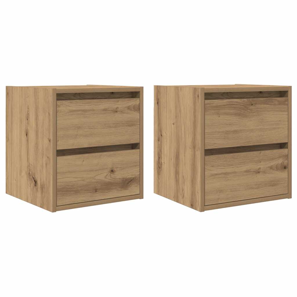 Wall-mounted Bedside Cabinets 2 pcs Artisan Oak 38x34x40 cm