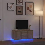 TV Cabinet with LED Lights Sonoma Oak 100x41x50 cm