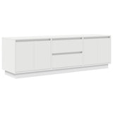 TV Cabinet with LED Lights White 160.5x41x50 cm