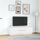 TV Cabinet with LED Lights White 160.5x41x50 cm