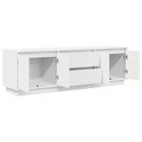 TV Cabinet with LED Lights White 160.5x41x50 cm