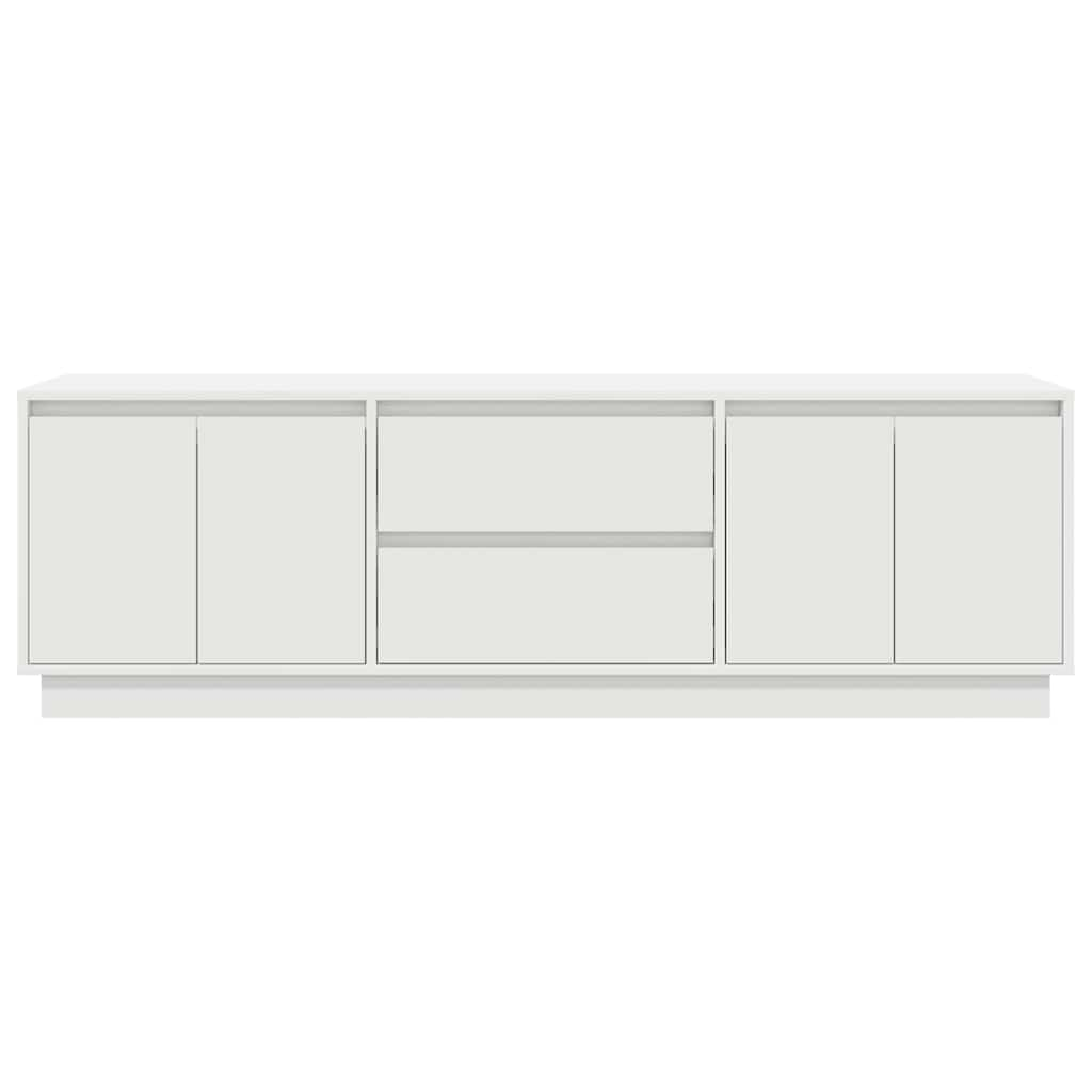 TV Cabinet with LED Lights White 160.5x41x50 cm