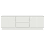 TV Cabinet with LED Lights White 160.5x41x50 cm