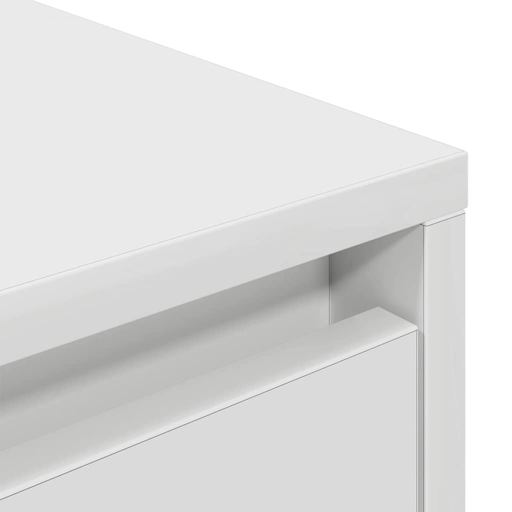 TV Cabinet with LED Lights White 160.5x41x50 cm