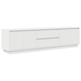 TV Cabinet with LED Lights White 193.5x41x50 cm