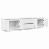 TV Cabinet with LED Lights White 193.5x41x50 cm