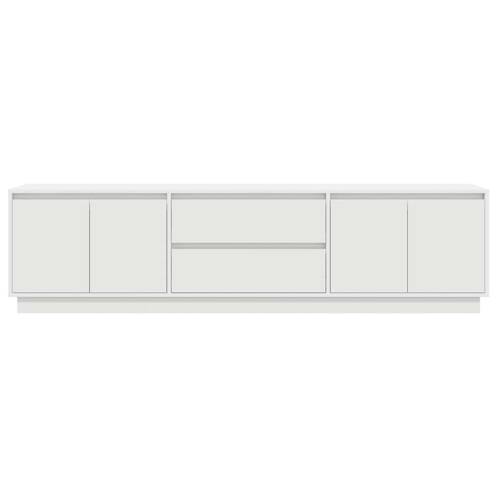 TV Cabinet with LED Lights White 193.5x41x50 cm