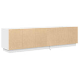 TV Cabinet with LED Lights White 193.5x41x50 cm