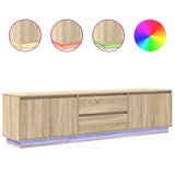 TV Cabinet with LED Lights Sonoma Oak 193.5x41x50 cm