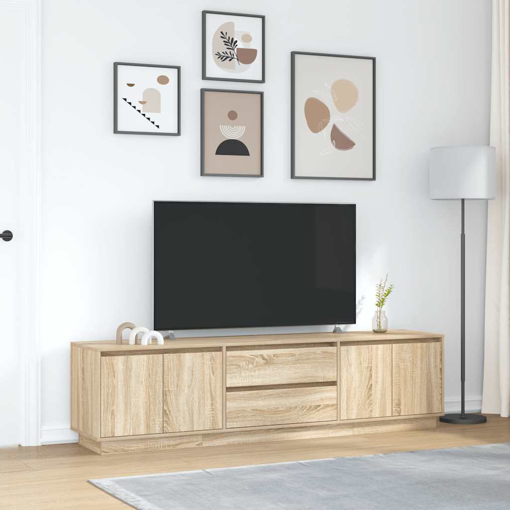 TV Cabinet with LED Lights Sonoma Oak 193.5x41x50 cm