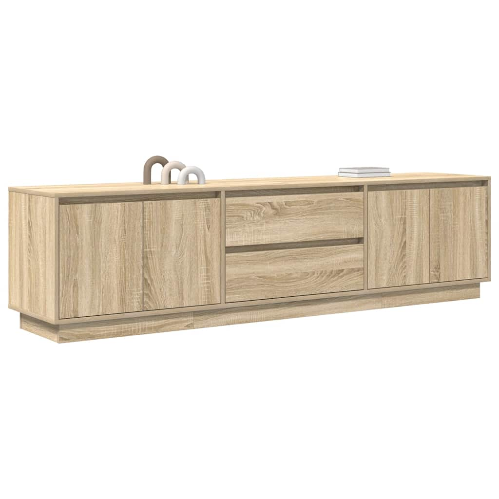 TV Cabinet with LED Lights Sonoma Oak 193.5x41x50 cm