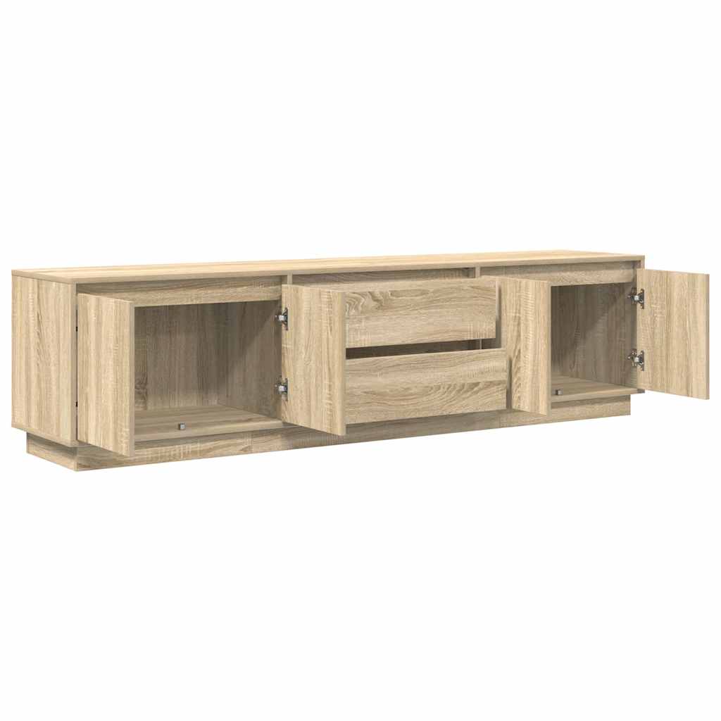 TV Cabinet with LED Lights Sonoma Oak 193.5x41x50 cm