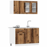 4 Piece Kitchen Cabinet Set Old Wood Engineered Wood