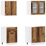 4 Piece Kitchen Cabinet Set Old Wood Engineered Wood