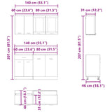 4 Piece Kitchen Cabinet Set Old Wood Engineered Wood