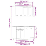 4 Piece Kitchen Cabinet Set Old Wood Engineered Wood