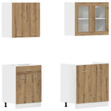 4 Piece Kitchen Cabinet Set Artisan Oak Engineered Wood