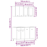 4 Piece Kitchen Cabinet Set Artisan Oak Engineered Wood