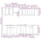 11 Piece Kitchen Cabinet Set Old Wood Engineered Wood