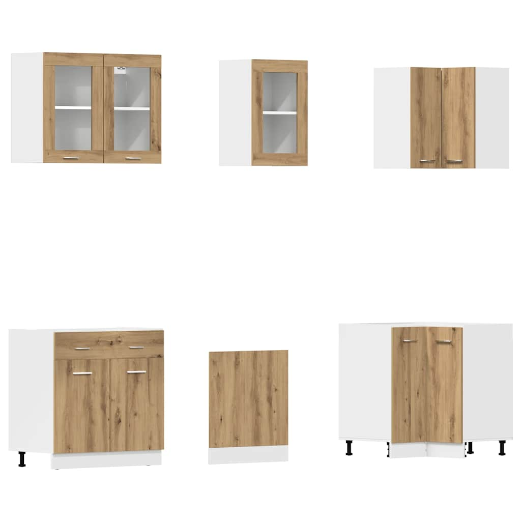 11 Piece Kitchen Cabinet Set Artisan Oak Engineered Wood