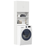 Washing Machine Cabinet White 64x24x190 cm Engineered Wood