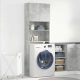 Washing Machine Cabinet Concrete Grey 64x24x190 cm Engineered Wood