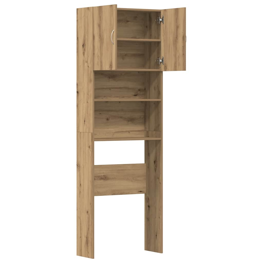 Washing Machine Cabinet Artisan Oak 64x24x190 cm Engineered Wood