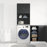 Washing Machine Cabinet Black 64x24x190 cm Engineered Wood