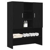 Washing Machine Cabinet Black Oak 70.5x25.5x90 cm