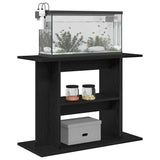 Aquarium Stand Black Oak 80x35x60 cm Engineered Wood