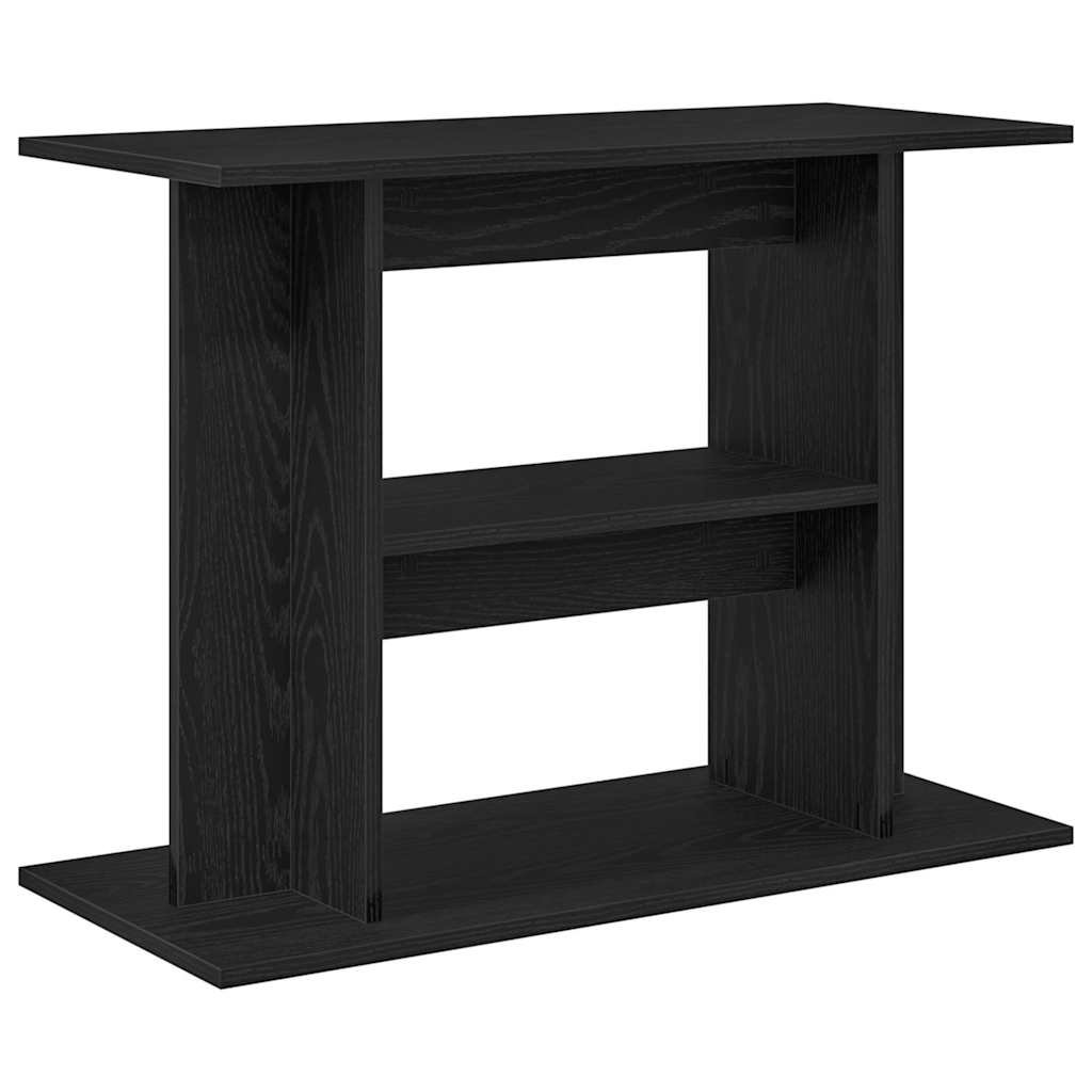 Aquarium Stand Black Oak 80x35x60 cm Engineered Wood