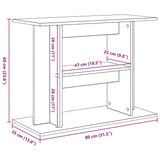 Aquarium Stand Black Oak 80x35x60 cm Engineered Wood