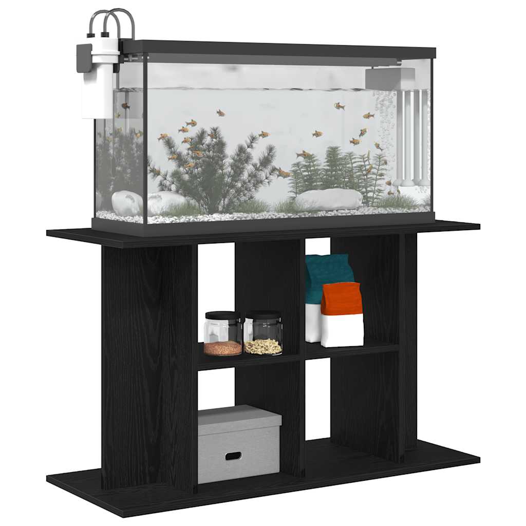 Aquarium Stand Black Oak 100x40x60 cm Engineered Wood