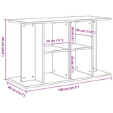 Aquarium Stand Black Oak 100x40x60 cm Engineered Wood