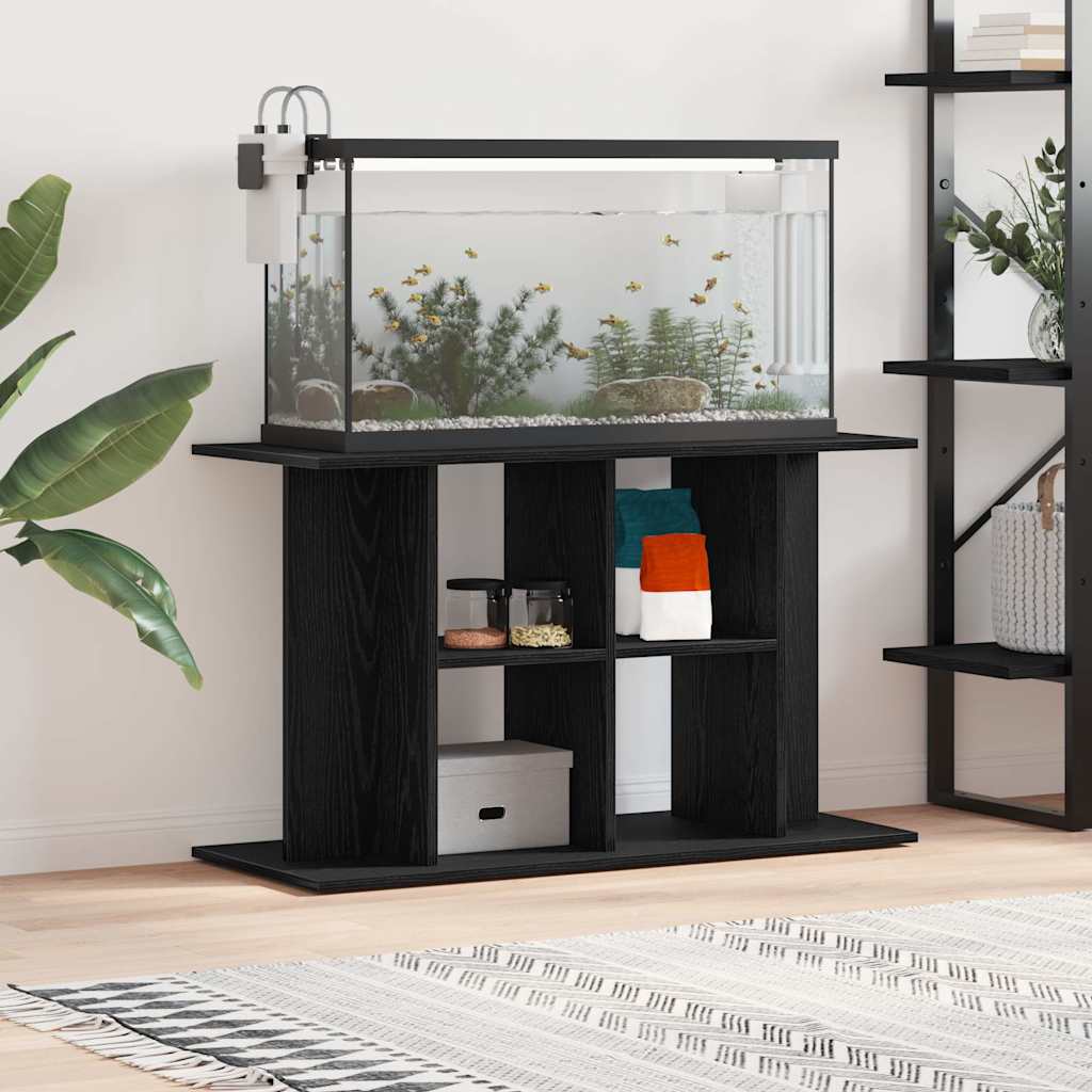 Aquarium Stand Black Oak 100x40x60 cm Engineered Wood