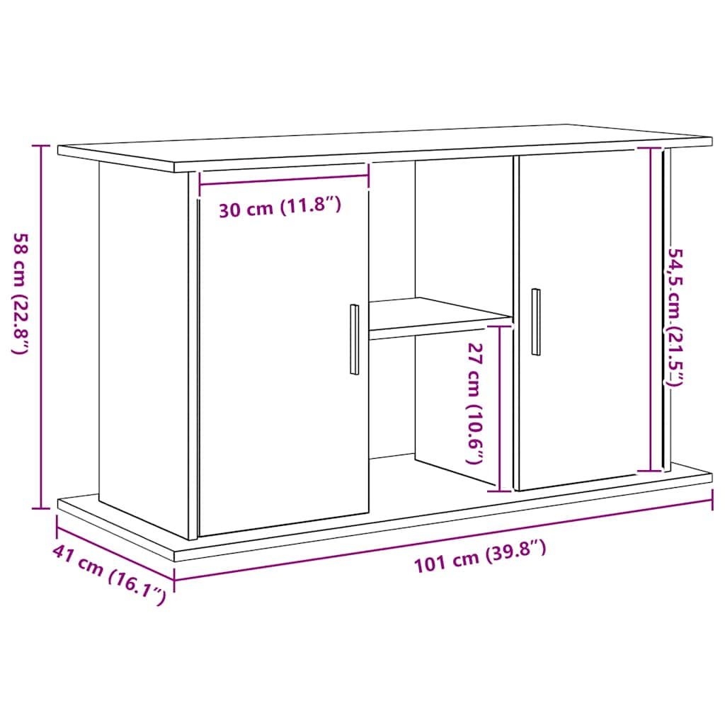 Aquarium Stand Black Oak 101x41x58 cm Engineered Wood