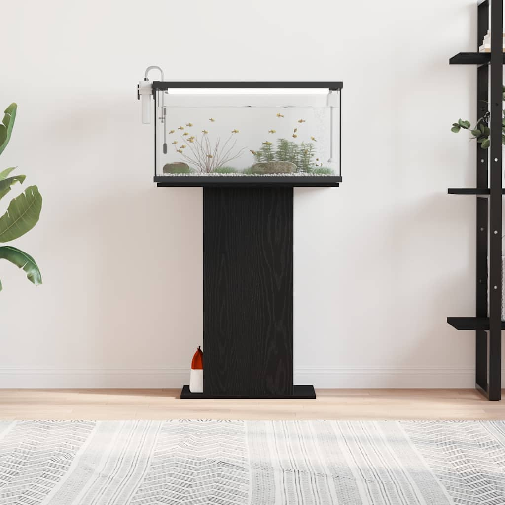 Aquarium Stand Black Oak 60.5x36x72.5 cm Engineered Wood