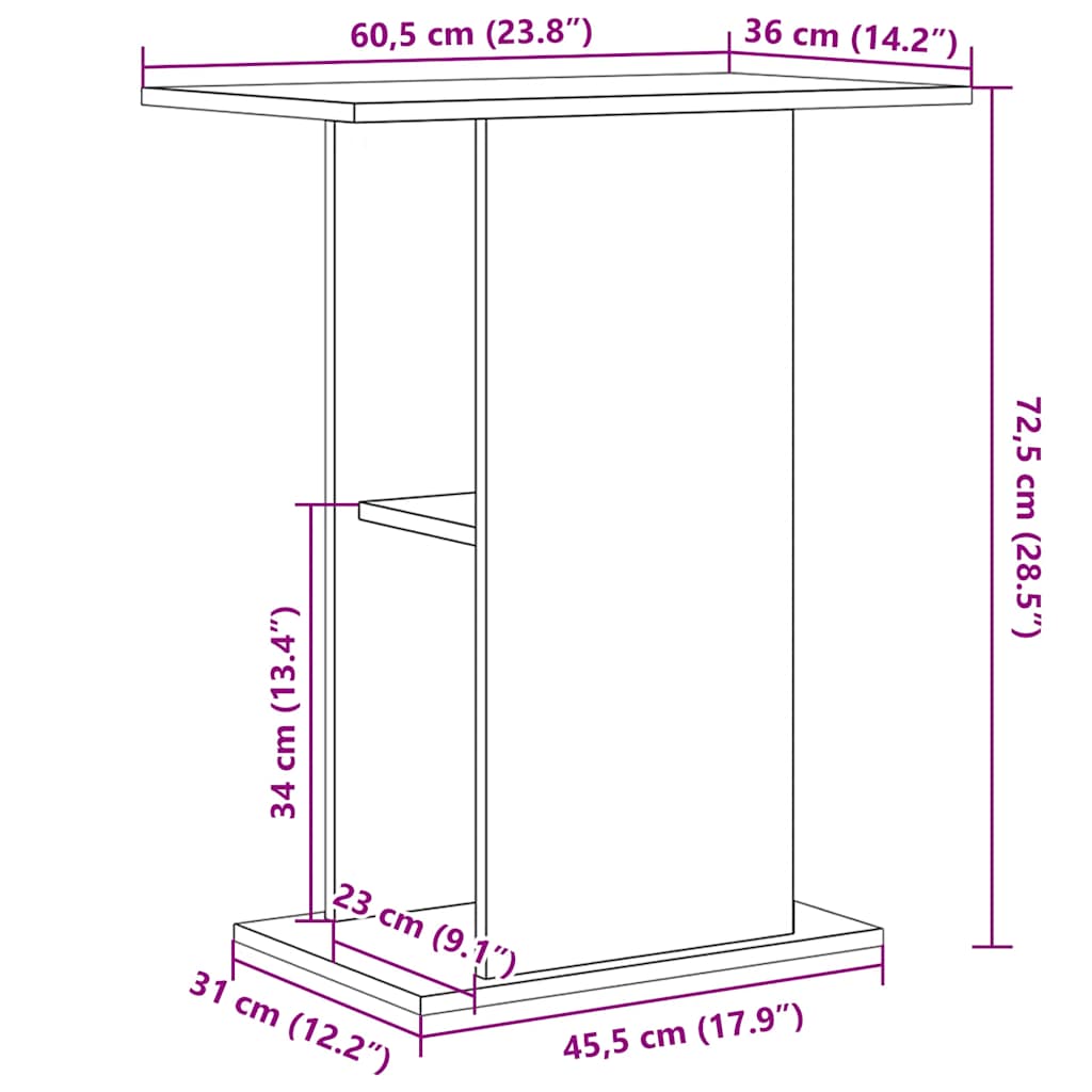 Aquarium Stand Black Oak 60.5x36x72.5 cm Engineered Wood