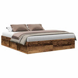 Bed Frame without Mattress Old Wood 180x200cm Super King Engineered Wood