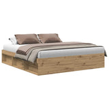 Bed Frame without Mattress Artisan Oak 200x200cm Engineered Wood