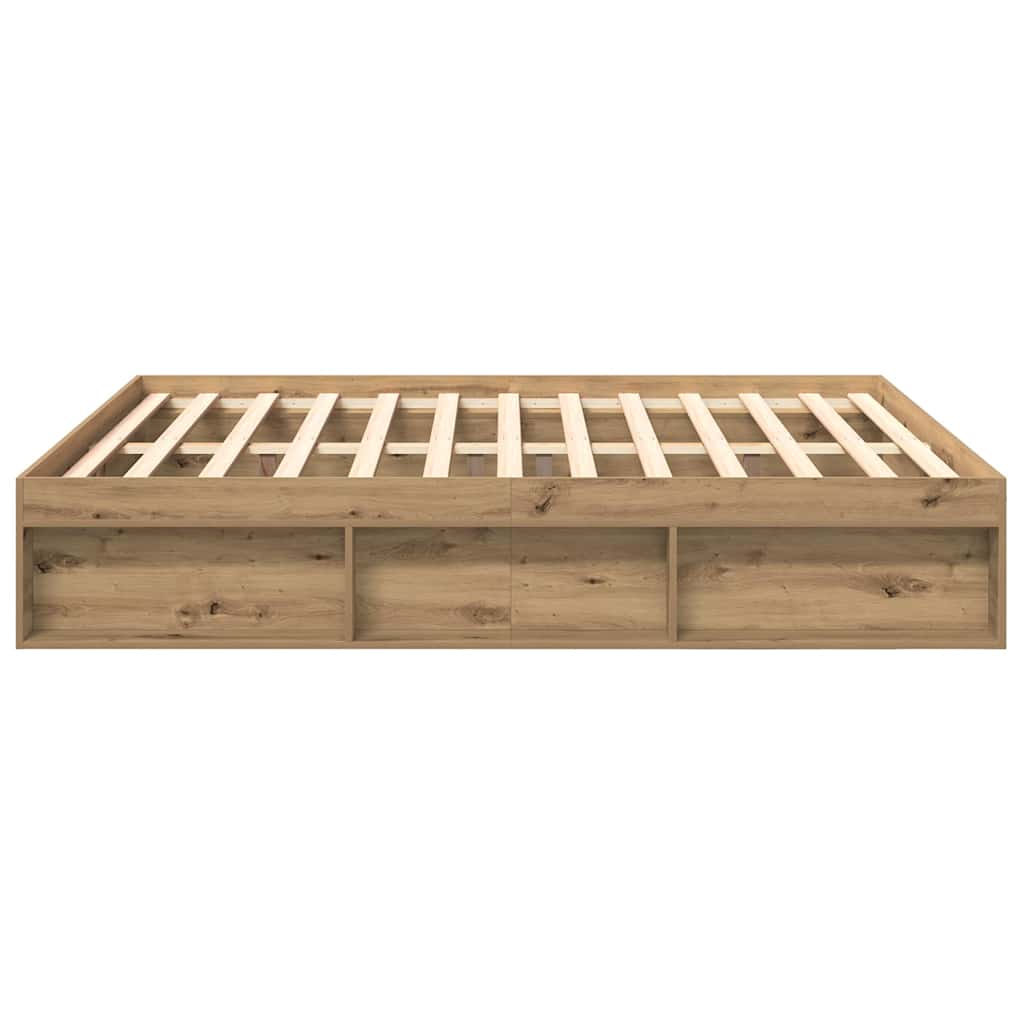 Bed Frame without Mattress Artisan Oak 200x200cm Engineered Wood