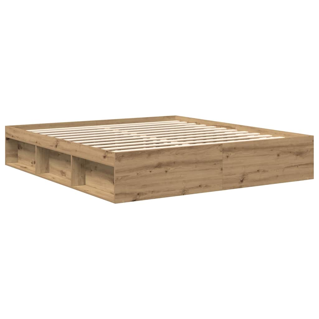 Bed Frame without Mattress Artisan Oak 200x200cm Engineered Wood