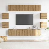 Wall Mounted TV cabinets 8 pcs Artisan Oak Engineered Wood