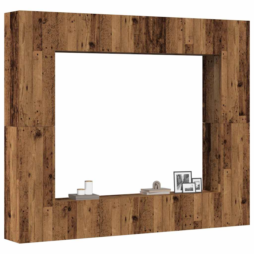 Wall Mounted TV cabinets 8 pcs Old Wood Engineered Wood