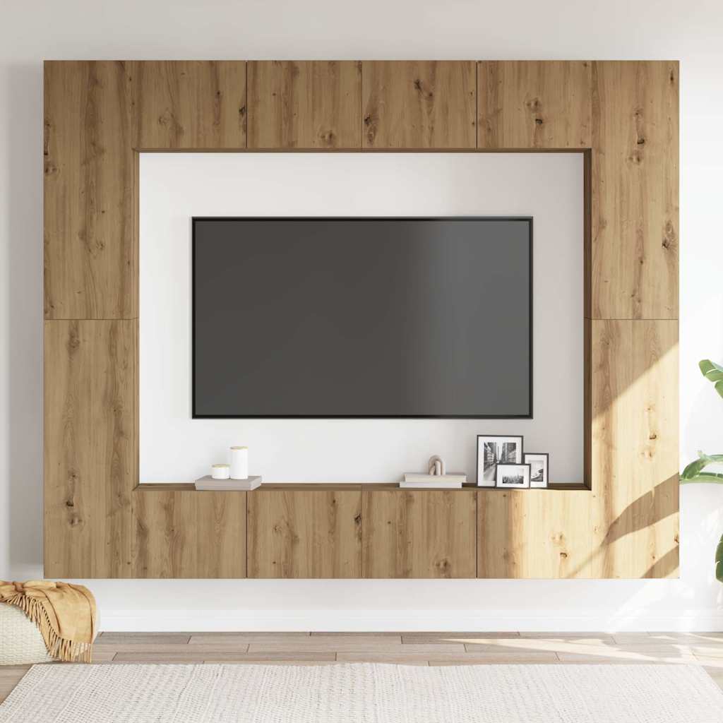 Wall Mounted TV cabinets 8 pcs Artisan Oak Engineered Wood