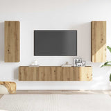 Wall Mounted TV cabinets 4 pcs Artisan Oak Engineered Wood